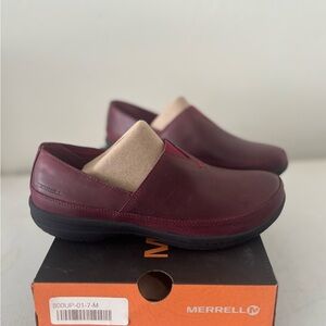 Merrell Maroon and Beige Slip-On Shoes